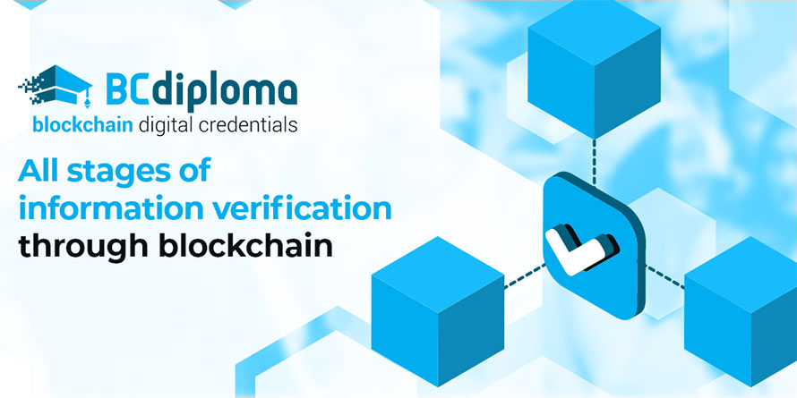 All stages of information verification through blockchain