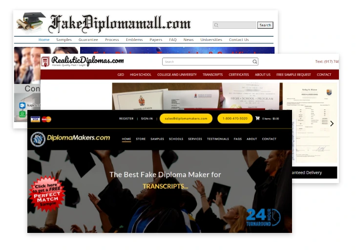 Fake diplomas websites