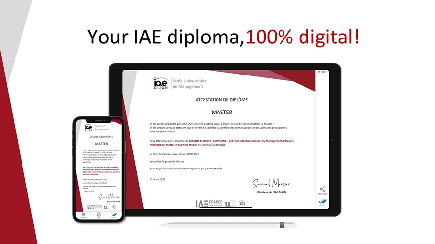 Your IAE diploma, 100% digital!