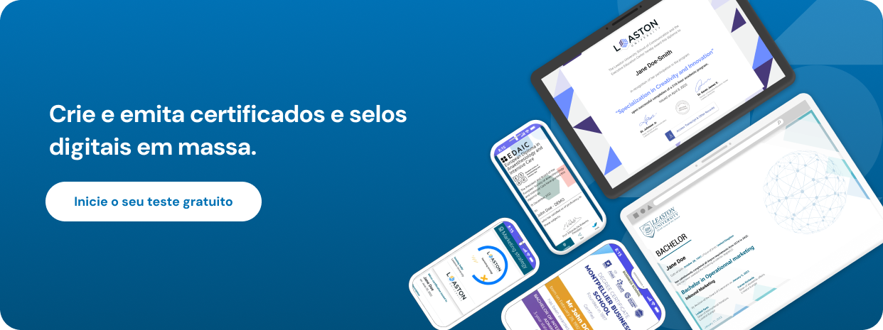 Emita certificados e selos digitais