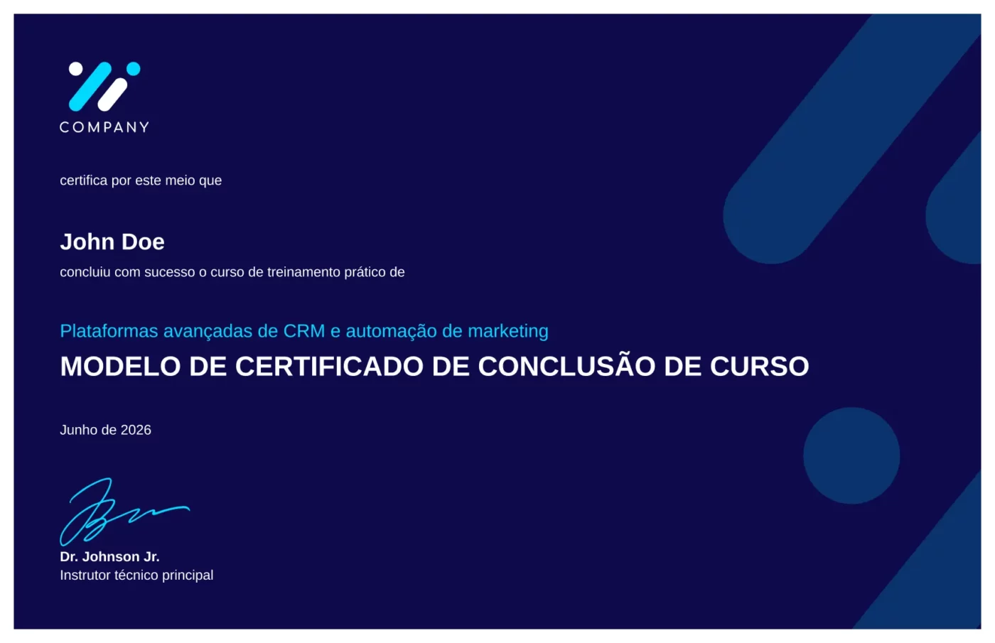 exemplo de certificado de conclusão de curso